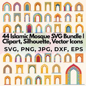 Islamic Arch SVG Bundle: Mosque, Geometric Art (digital Download) - Etsy