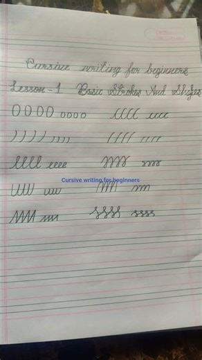 Cursive writing for beginners l Lesson - 1 Basic Strokes And Shapes l Cursive handwriting practice