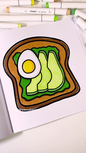 ASMR Avocado Toast Coloring Book for Relaxation and Fun