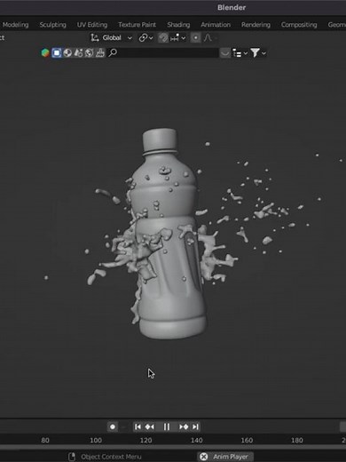 Create Realistic Water Splash Simulation in Blender in 3 minutes | Easy Tutorial | #3dmodeling