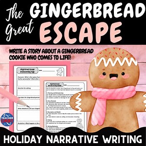 Gingerbread Man Writing Christmas Holiday Narrative Prompts Man House Cookies