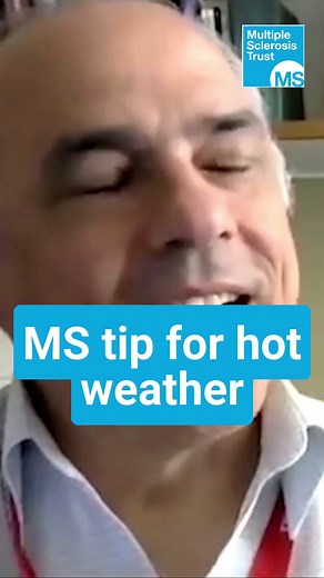 ☀️ Have you been feeling the heat? We certainly have. For 60-80% of people living with MS, hot weather can cause symptoms to worsen. Dr Nikos Evangelou explored some cooling tips in our podcast. 🔽 Click the link in the comments to listen to the full episode. | Multiple Sclerosis Trust