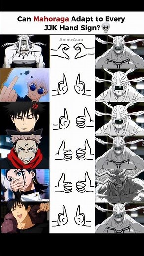 Can MAHORAGA Adapt to Every JJK Hand Sign? 🤔👍 #jujutsukaisen #mahoraga #gojo #sukuna