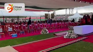 The late Mwai Kibaki's funeral altar at Nyayo National Stadium #FarewellKibaki | Citizen TV Kenya
