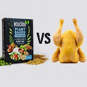 Is the new Deliciou Plant-Based Chicken better than real chicken? 🥊Deliciou VS Real Chicken🥊 (Per 100g uncooked) - Protein: 20.3g VS 17.4g - Cholesterol: 0mg VS 86mg - Vitamin B12: 1.8µg VS 0.6µg - Iron: 0.82mg VS 3.5mg - Antibiotics: not present VS present - Fiber: 3.0g vs 0.0g - Fat: 6.7g vs 8.1g Source: USDA In addition, Deliciou Plant-Based Chicken comes with a myriad of benefits compared to store-bought plant meat: 🌱Natural Ingredients🌱 - No preservatives - No added salt or sugar - GMO 
