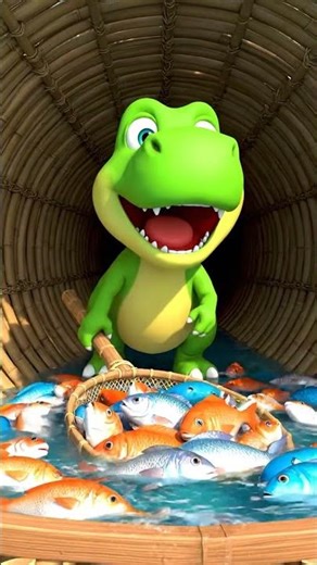 Dinosaur hunt fish trap in Angkor period #animation #dino #dinosaur