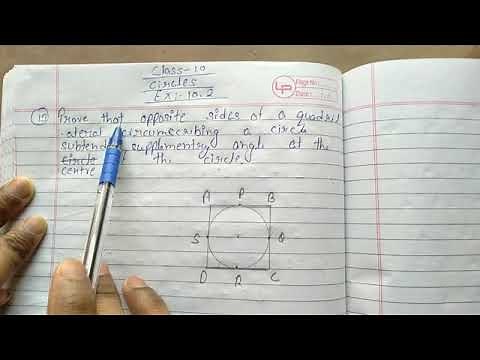 Prove that opposite sides of a quadrilateral circumscribing a circle subtend supplementary angle at