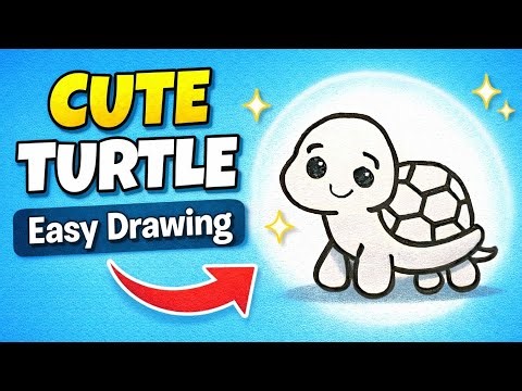 Cute Turtle Drawing 🐢 | Easy Step by Step Pencil Sketch