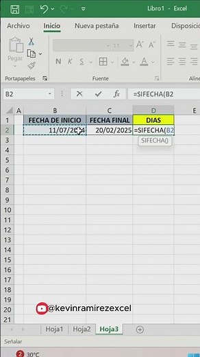 Cómo Calcular Días Entre Dos Fechas en Excel en Segundos 📅 #excel #shorts