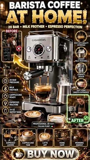 CASABREWS CM5418 Espresso Machine Review | 20-Bar Espresso Maker with Milk Frother for Home