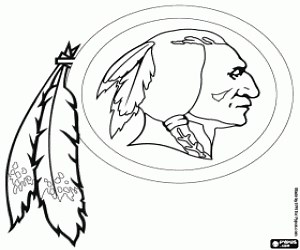 Logo of Washington Redskins coloring page printable game