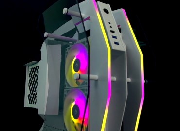 KEDIERS Innovative PC Case - ATX Tower Tempered Glass Gaming Computer Case with 2 ARGB Light Boards