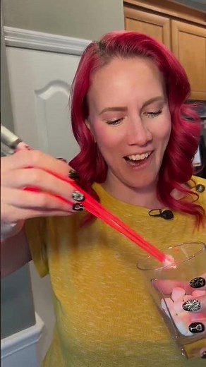 She’s eating everything with these light saber chopsticks