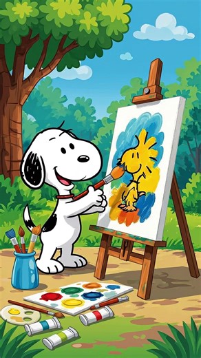 Snoopy drawing Woodstock #snoopy #snoopylofi #snoopyjazz #snoopylovers #lofi #studybeats