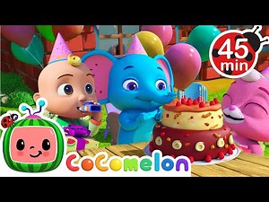 Baby Animal Birthday Bash | CoComelon JJ's Animal Time | Animal Nursery Rhymes