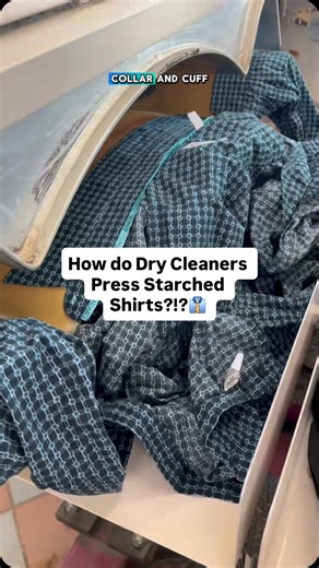 How do Dry Cleaners Press Starched Shirts?!? 👔 #howto #drycleaning #explain #mindblown #starch | Yale Cleaners