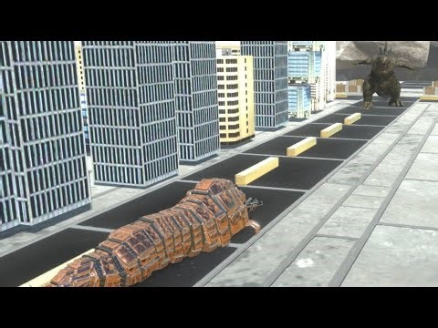 Larve mothra leads Showa Godzilla to a dangerous threat in the City (ARBS)