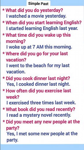 Simple Past Tense | English Conversation Practice #englishspeakingpractice #englishconversation