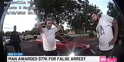 Man awarded $77K after wrongful Huntsville police arrest