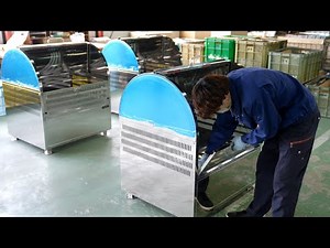 Process of making a stainless steel trash can. A factory that makes 1200 trash cans a year