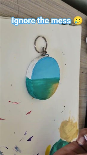 Easy mini beach keychain acrylic painting idea