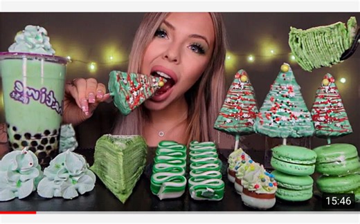 【HunniBee】*美味圣诞主题*～bulingbuling亮晶晶的圣诞树&清新甜蜜抹茶千层&酥酥蛋白糖&惊喜夹心马卡龙&好看的糖果丝带&糯叽叽珍珠奶茶～