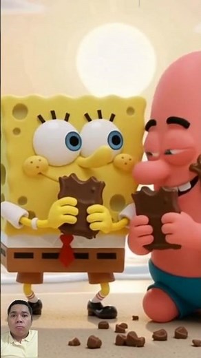 SpongeBob eats chocolate with Patrick #shorts #trending #viral #funny
