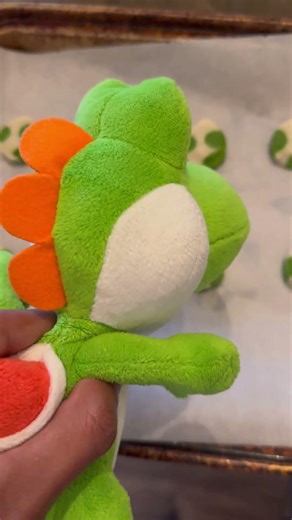 Making yoshi cookies