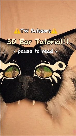 3D Mask Ear Tutorial!! 🌼°.•✂️ #therian #theriantropy #antizoo #tutorial #catmask #fypage