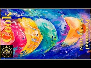 Fantasy School of Colorful Fish Acrylic Painting Tutorial for Beginner and Advanced Artists