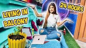 Living In BALCONY For 24 Hours Challenge : SAMREEN ALI | Samreen Ali
