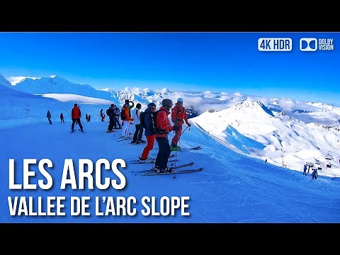 Les Arcs, Ski Resort, Vallee De L'Arc Slope - 🇫🇷 France [4K HDR] Ski Tour