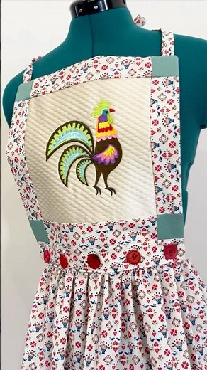 Sewing a Reversible Apron with Embroidery 🪡