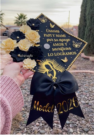 Every cap tells a story 💫🖤 Custom orders are open for 2026 grads 🎓 Link in bio to order or send me a DM on instagram @_aloscrafts #fyp #graduationcap #gradcapdesign #gradcap #gradcapideas