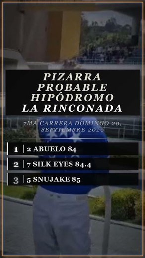 🐎 PROBABLE TIMES ✅ 7th Race La Rinconada — Sunday, Sep 20, 2026 🔥
