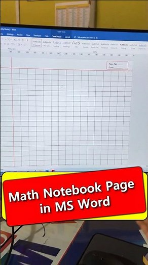 📄how to create math notebook page in ms word #shorts #msword #word #wordtricks