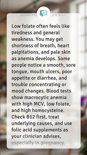 How does low folate make you feel?