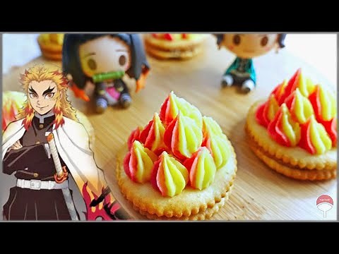 DEMON SLAYER KIMETSU NO YAIBA Flame Hashira Multicolor Frosting on Cookies 🔥 Anime Baking Ideas