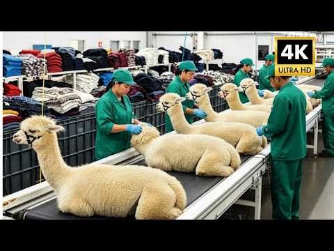 Inside the Alpaca Wool Factory: From Raw Fiber to Millions of Winter Garments Production Process