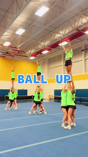 Playing with ball up stunts- don’t mind the timing yet… #stunt #stunting #cheer #cheerleading #fyp