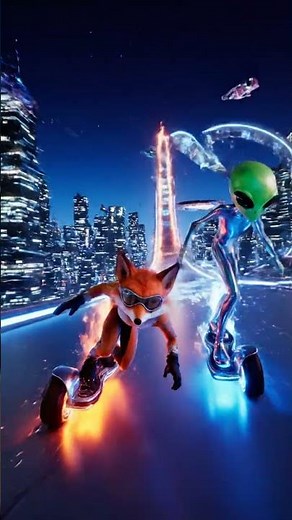 Fox and Alien Race Hoverboards! | Funny Cartoon Short by Ease Loop