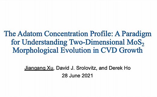 化学气相沉积(CVD)中二硫化钼(MoS2)二维(2D)晶体形貌演变研究