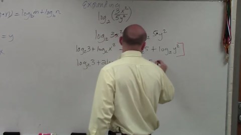 Expanding logarithmic expressions across multiplication & division