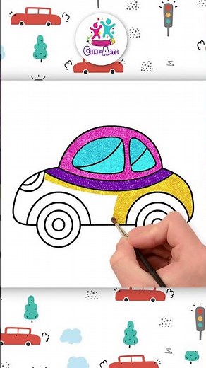 Dibuja un CARRO 🚗 #trendingshorts #dibujos #chikiarte