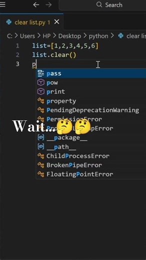 Clear List Content by clear() Function In Python | #shorts​ #python​ #correctcoding#programming