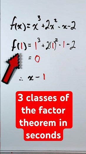 Your teacher will spend 3 classes on the factor theorem. Give me 15 seconds #shorts