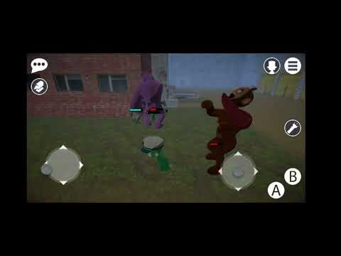 Doing 4v4 of fight battle with infected Teletubbies and other enemies mobs (Slendytubbies: world's)