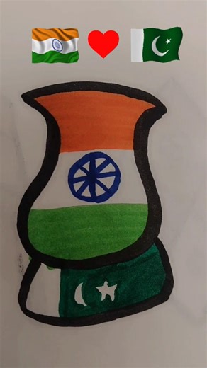 India 🇮🇳 VS Pakistan 🇵🇰 flag drawing independence Day #art #viralshort #dipmalakidrawing #trending