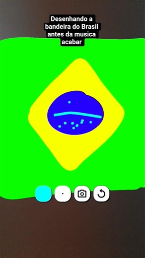 desenhando a bandeira do Brasil antes da música acabar