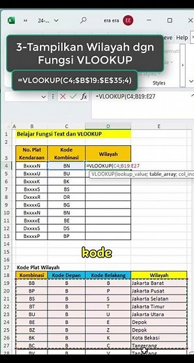 Cara Menggunakan Fungsi LEFT RIGHT VLOOKUP | Kode Plat Kendaraan #tutorials #excel